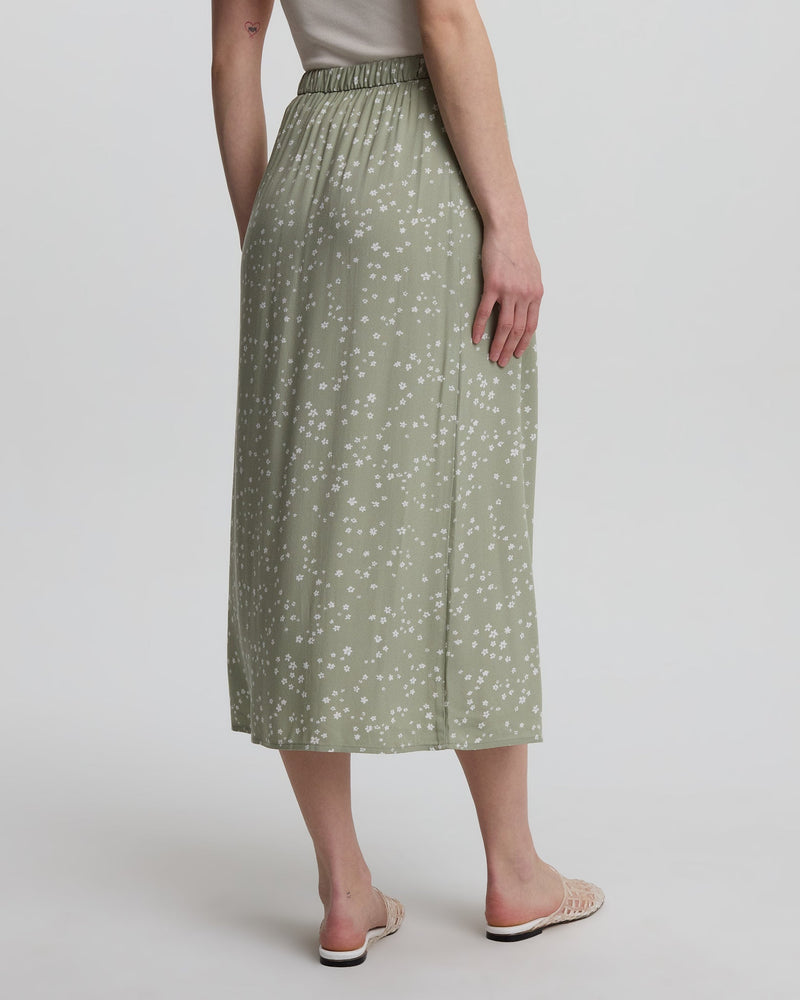 Green-EcoWovenCrepeSkirt