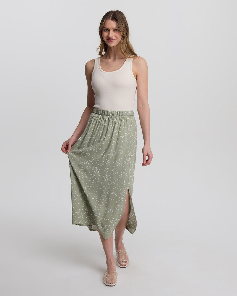 Green-EcoWovenCrepeSkirt