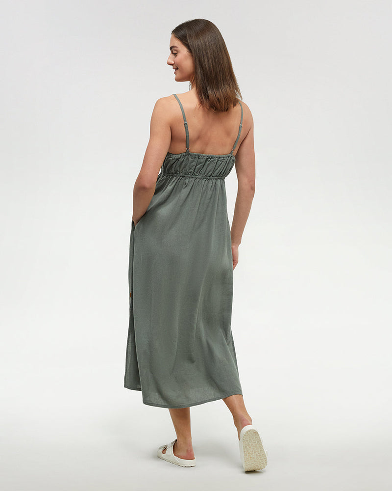 Green-Fit-_-Flare-Tie-Front-Maxi-Dress
