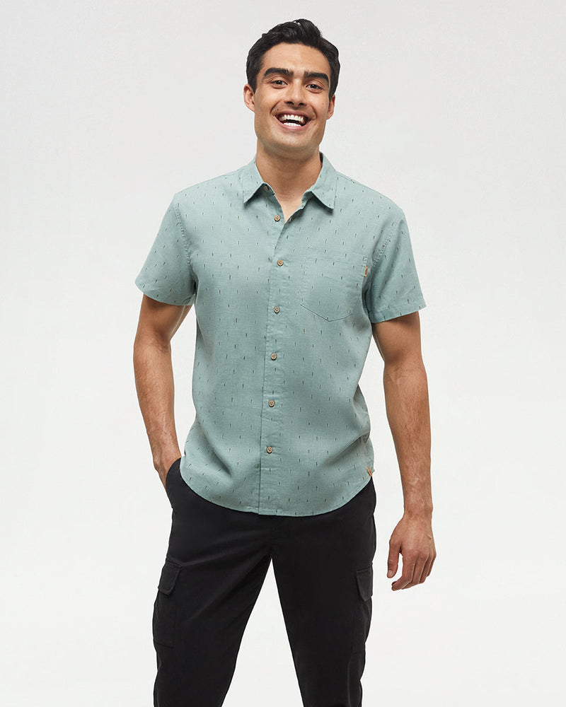 Green-Hemp-Button-Up-Shortsleeve-Shirt