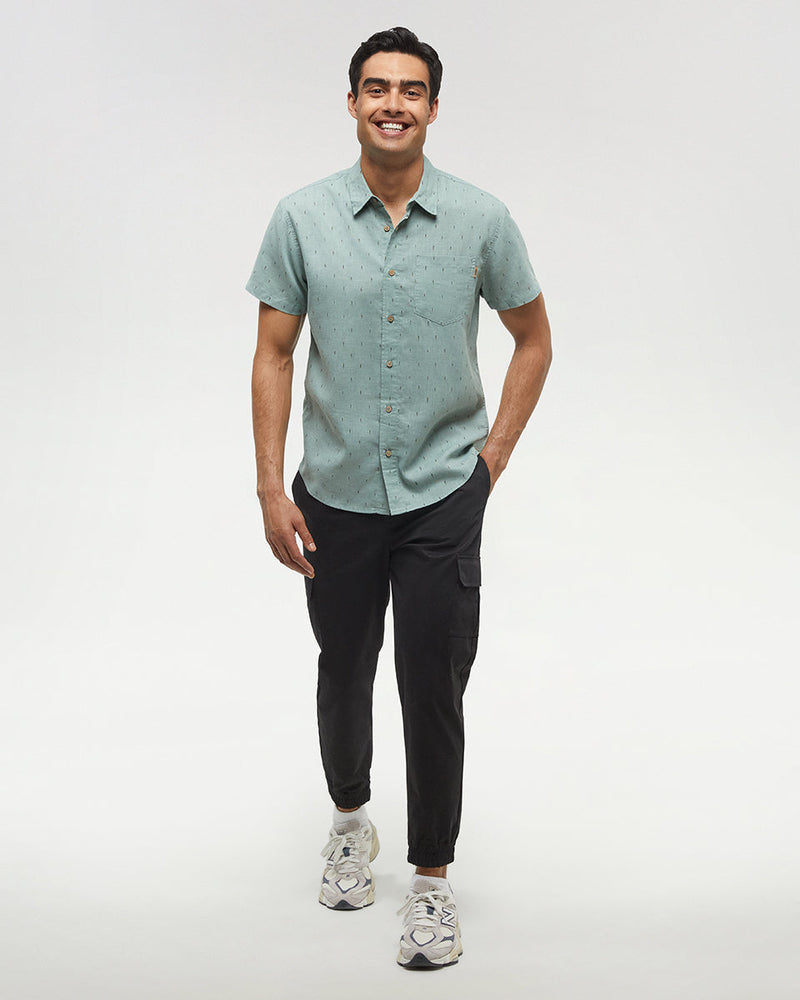 Green-Hemp-Button-Up-Shortsleeve-Shirt