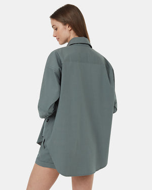 Green-Organic-Cotton-Oversized-Collared-Shirt