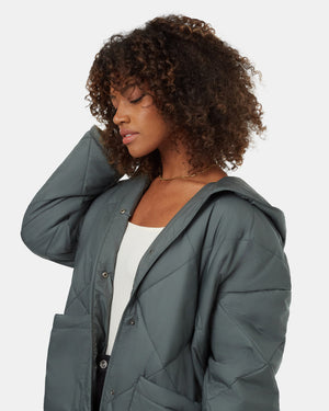 Green-Oversized-Quilted-Hooded-Jacket