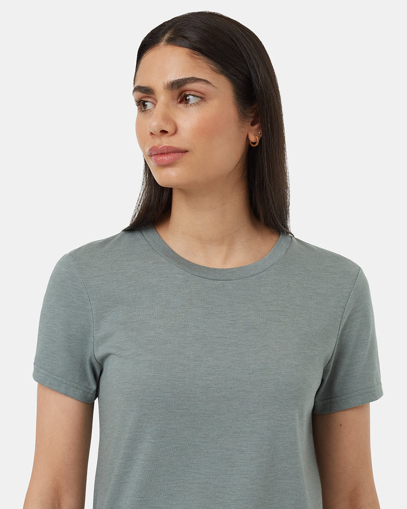 Green-Recycled-Polyester-Crew-Neck-T-Shirt