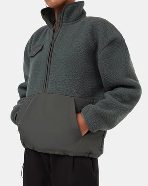 Green-Recycled-Polyester-Mock-Neck-Half-Zip-Sweater