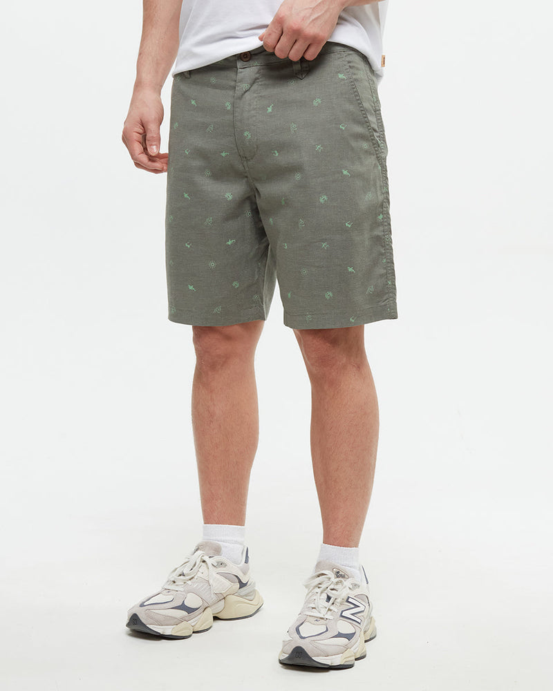 Green-Regular-Fit-Mid-Rise-Fixed-Waist-Shor
