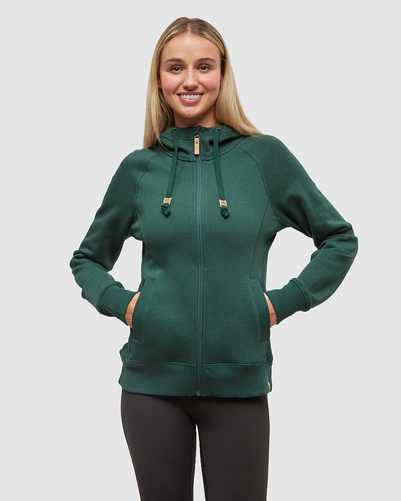 Green-Regular-Fit-Rib-Panel-Raglan-Zip-Hoodie