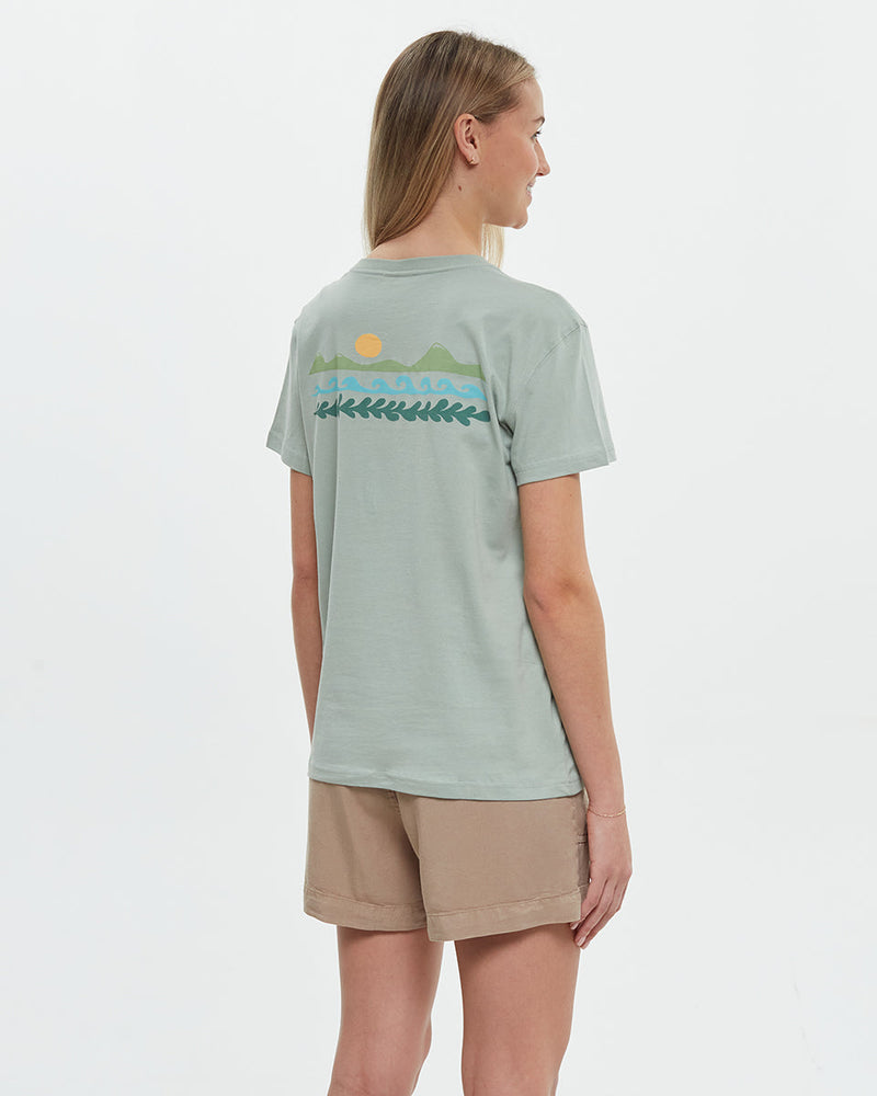 Green-Relax-Fit-Printed-Graphic-T-shirt