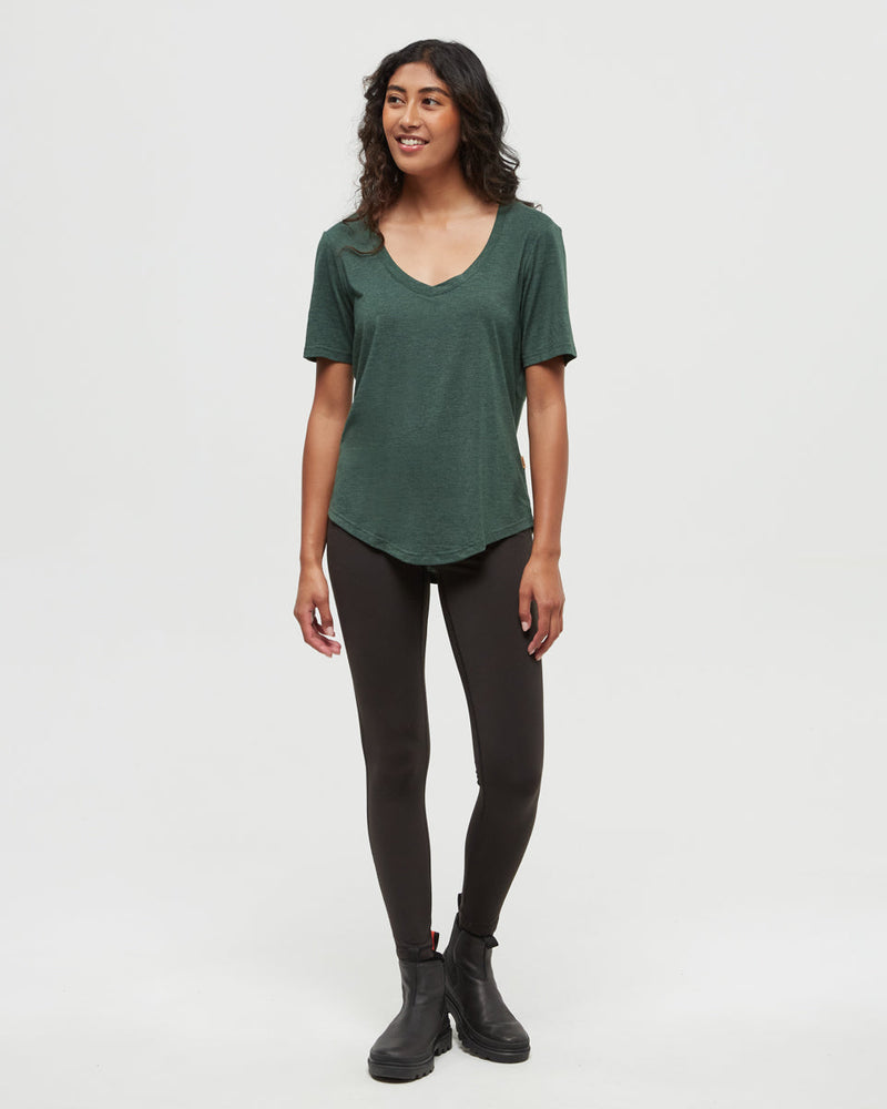 Green-TreeBlend-V-Neck-T-Shirt