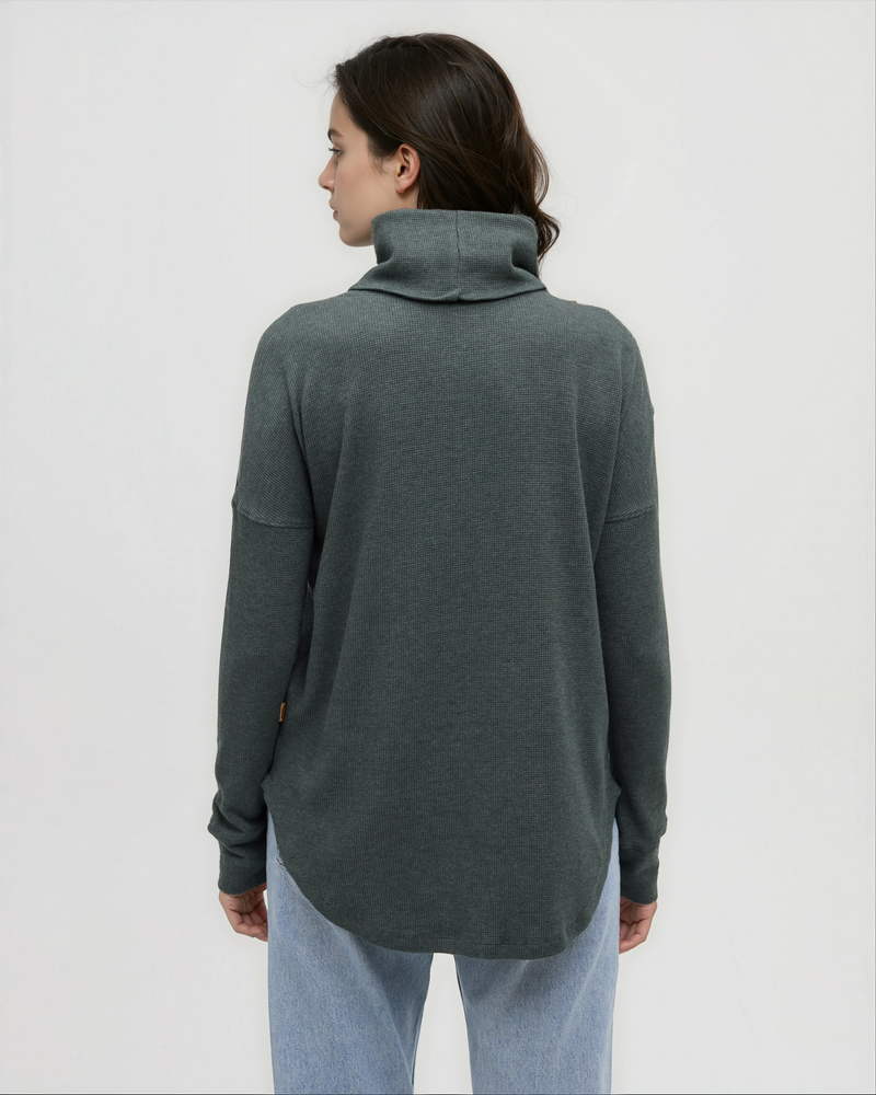 Green-TreeWaffle-Turtleneck-Longsleeve