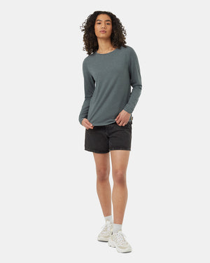 Green-Womens-Basic-Longsleeve-T-Shirt