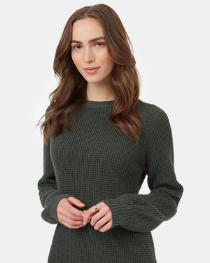 Green-Womens-Cotton-Sweater-Dress