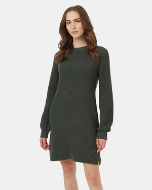 Green-Womens-Cotton-Sweater-Dress