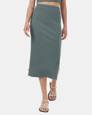 Green-Womens-High-Rise-Midi-Skirt