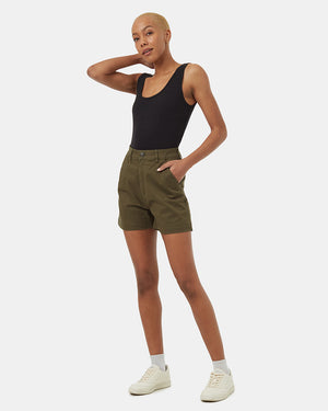 Twill High Waist Short