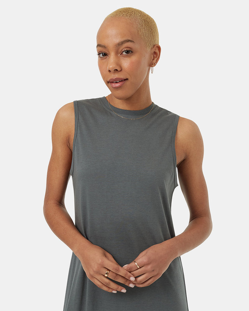 Green-Womens-Mid-Length-Slit-Dress