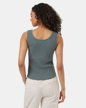 Green-Womens-Ribbed-Tank-Top