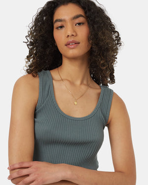 Green-Womens-Ribbed-Tank-Top