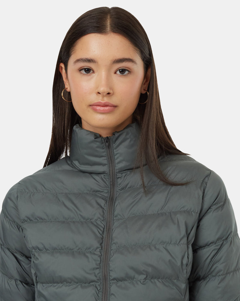 Green-Womens-Water-Repellent-Puffer-Jacket