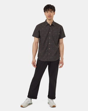 Grey-Collared-Patterned-Shortsleeve-Button-Up-Shirt