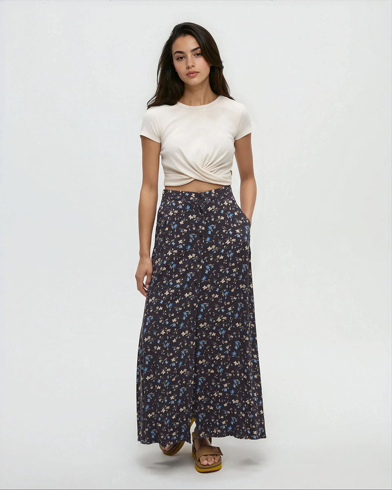 Grey-High-Rise-Patterned-Crepe-Maxi-Dress