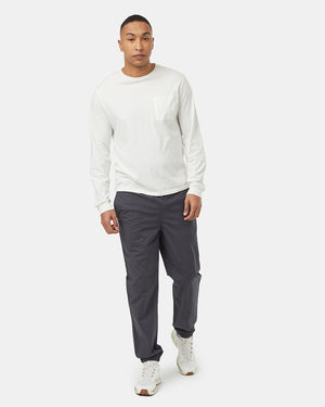 Grey-Mid-Rise-Full-Length-Elastic-Cuff-Pant