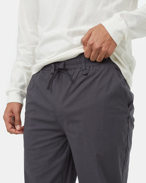 Grey-Mid-Rise-Full-Length-Elastic-Cuff-Pant