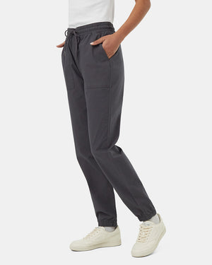 Grey-Mid-Rise-Full-Length-Elastic-Cuff-Pant