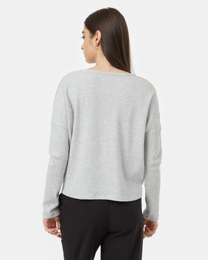 Grey-V-Neck-Long-Sleeve-Tie-Front-Top