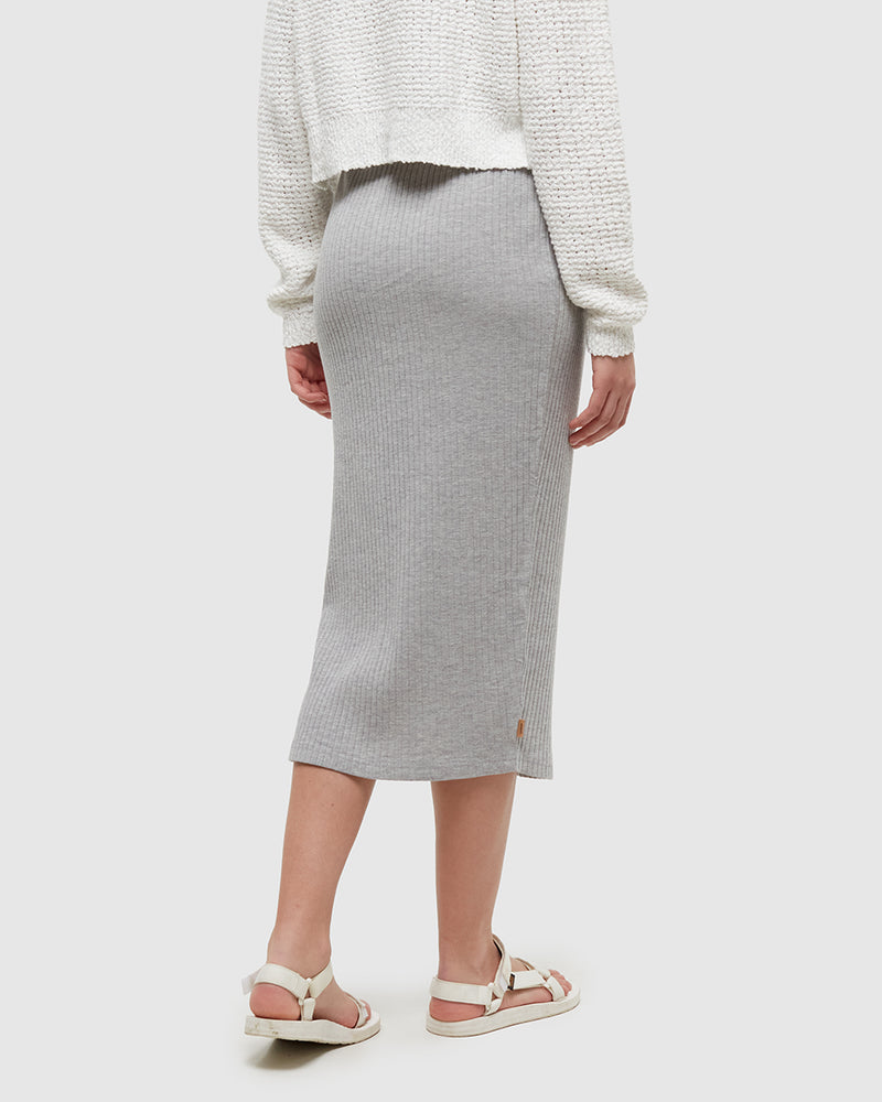 Grey-Womens-High-Rise-Midi-Skirt