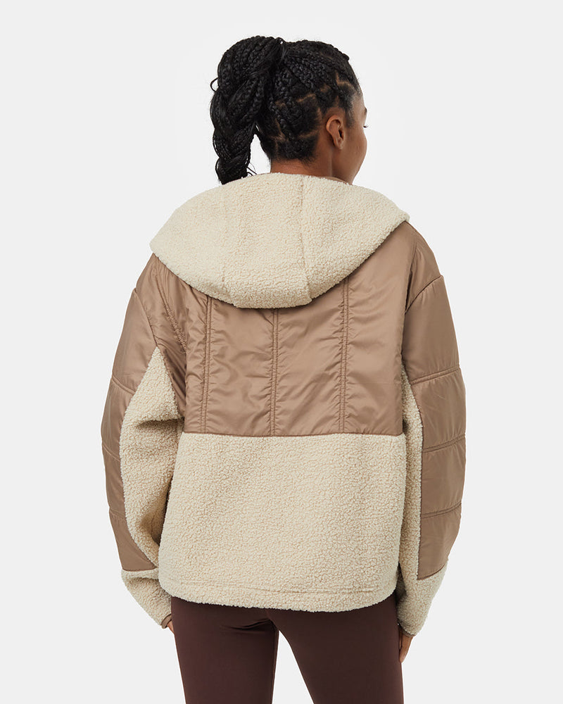 Oatmeal-Boucle-Oversized-Fit-Fleece-Hoodie