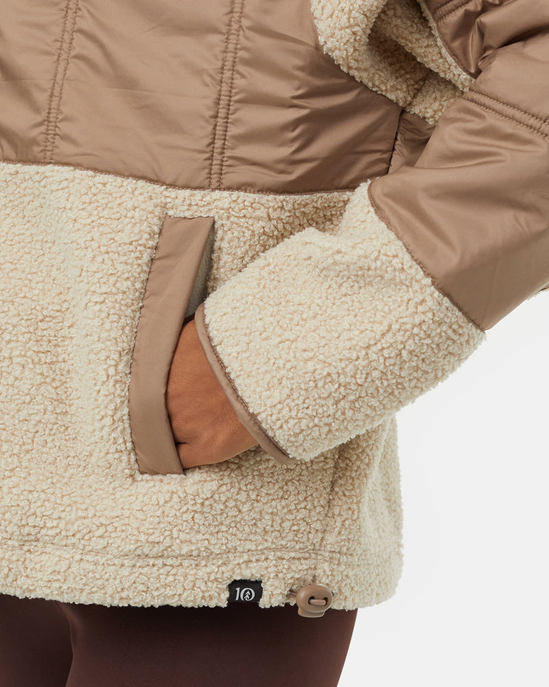 Oatmeal-Boucle-Oversized-Fit-Fleece-Hoodie