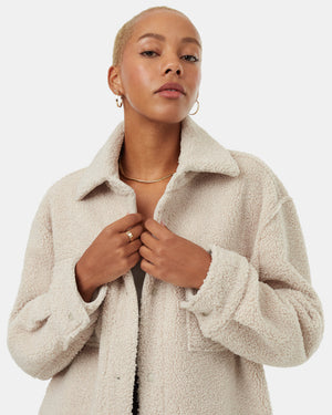 Oatmeal-Boucle-Oversized-Fit-Fleece-Jacket