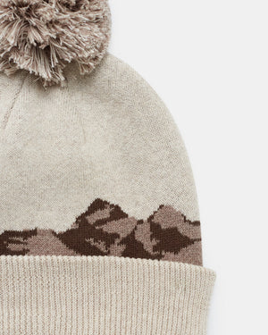 Oatmeal-Brown-Organic-Cotton-Graphic-Pom-Beanie