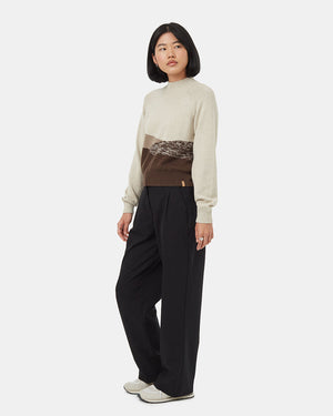 Oatmeal-Brown-Organic-Cotton-Jacquard-Sweater