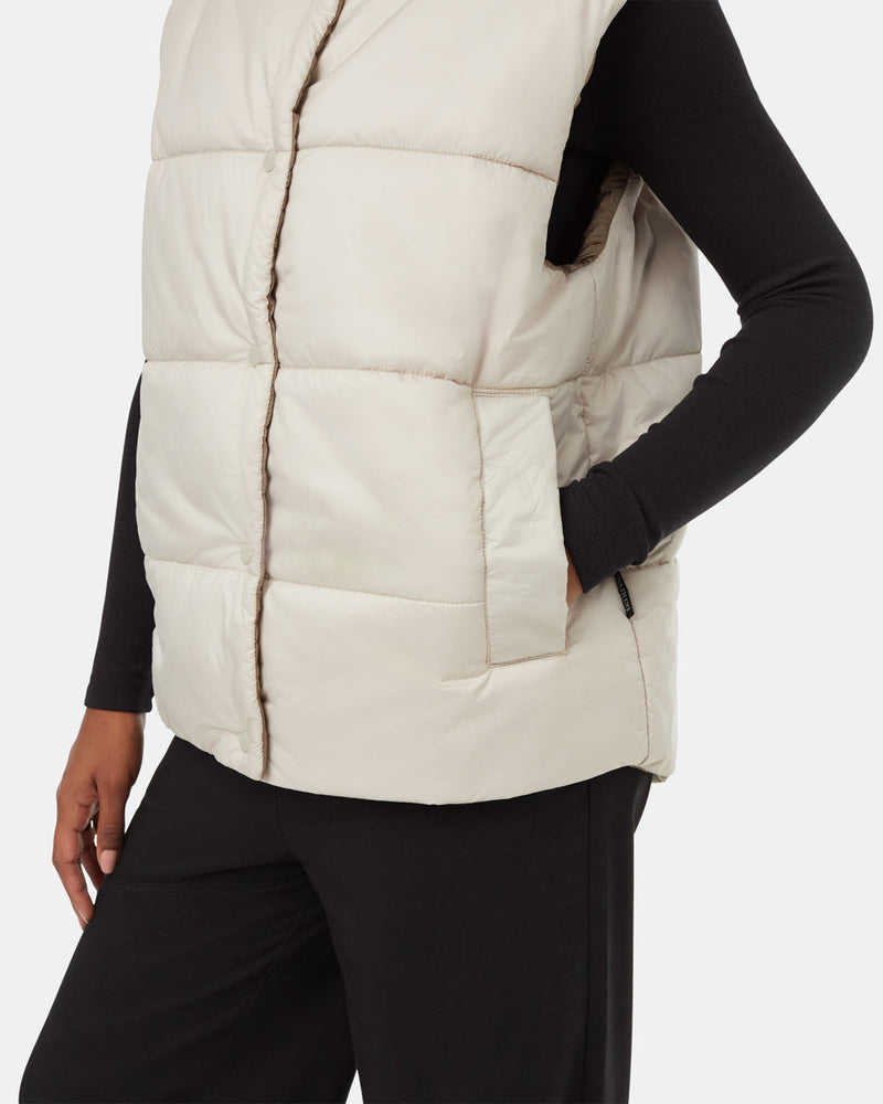 Oatmeal-Brown-Reversible-Water-Repellent-Oversized-Fit-Vest