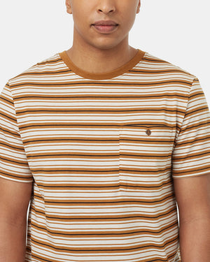 Oatmeal-Crew-Neck-Shortsleeve-Striped-T-Shirt