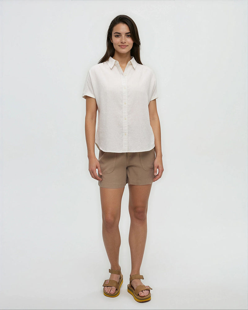 Oatmeal-Relaxed-Breathable-Button-Up-Shirt