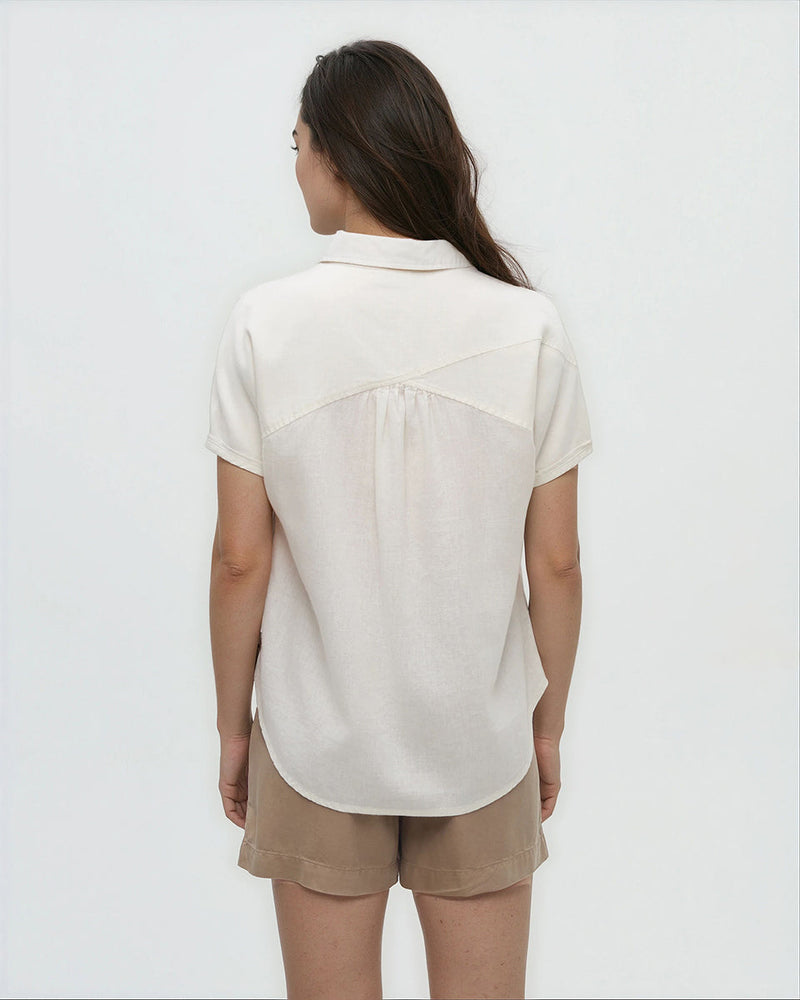 Oatmeal-Relaxed-Breathable-Button-Up-Shirt