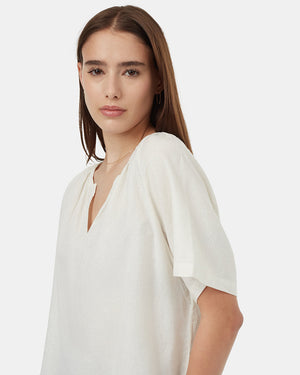 Oatmeal-V-Neck-Oversized-Raglan-Sleeve-Shirt