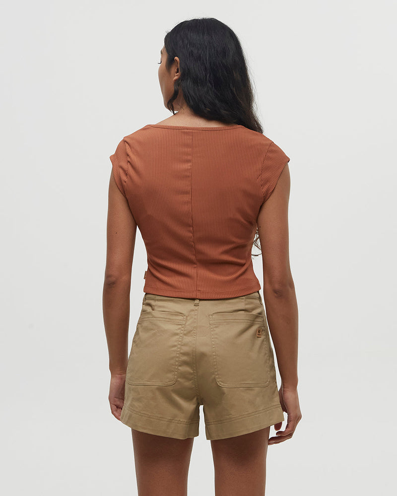 Orange-Quick-dry-Slim-Fit-Crop-T-Shirt
