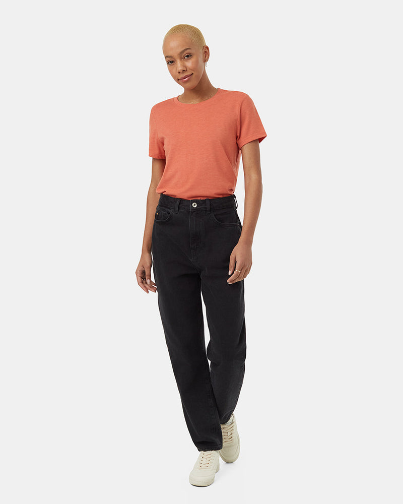 Orange-Recycled-Polyester-Crew-Neck-T-Shirt