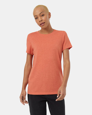 Orange-Recycled-Polyester-Crew-Neck-T-Shirt