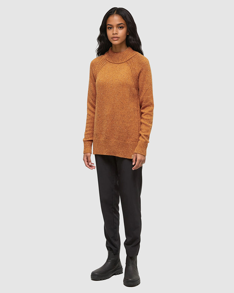 Orange-Relax-Organic-Cotton-Fleck-Woven-Sweater