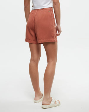 Orange-Tencel-Lightweight-Shorts