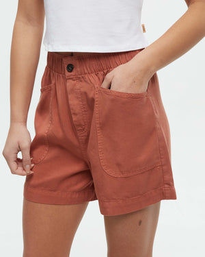 Orange-Tencel-Lightweight-Shorts