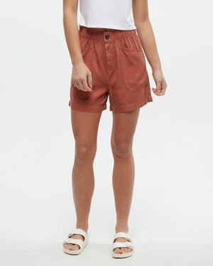 Orange-Tencel-Lightweight-Shorts