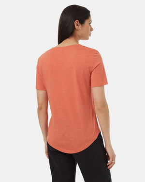 Orange-V-Neck-Short-Sleeve-T-Shirt