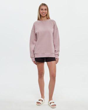 Pink-Crew-Neck-Oversized-Fit-Sweatshirt