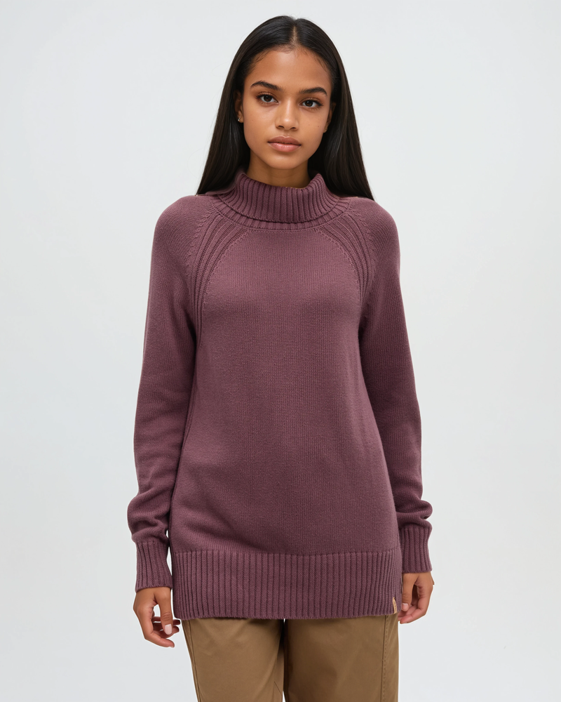 Purple-Relax-Organic-Cotton-Woven-Sweater